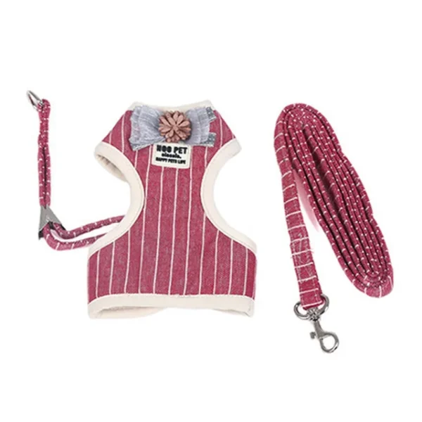 Adjustable Small Pet Dog and Cat Harness with Leash