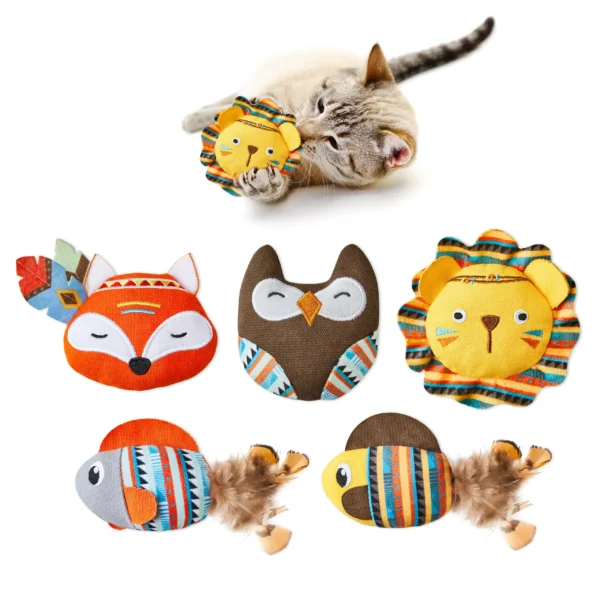 5 Pack Bite Resistant Catnip Toys