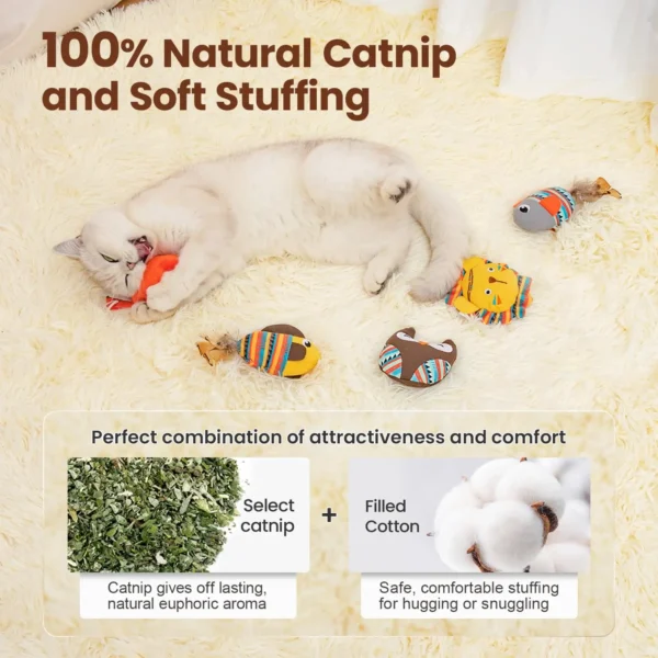 5 Pack Bite Resistant Catnip Toys - Image 2