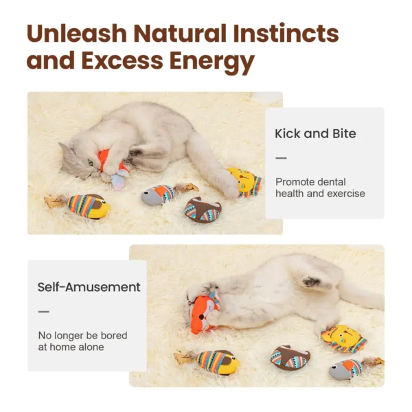 5 Pack Bite Resistant Catnip Toys - Image 3