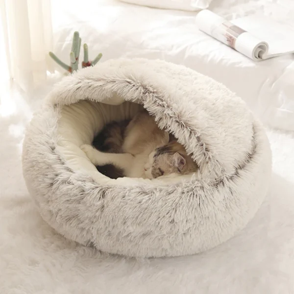 Soft Plush Pet Bed with Cover - Image 2